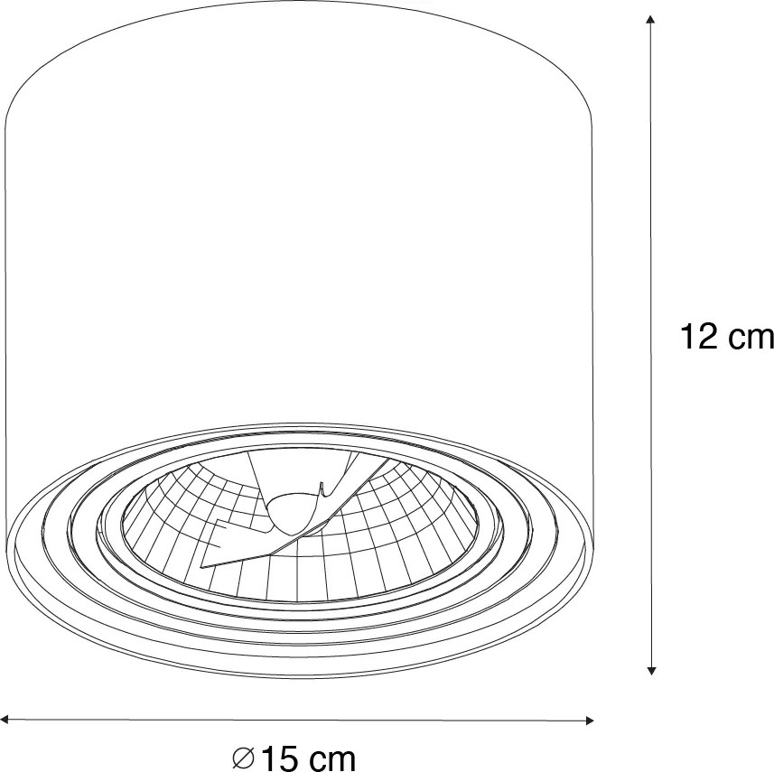 Set de 4 spoturi moderne negre de tavan pivotante și înclinabile AR111 - Rondoo Up