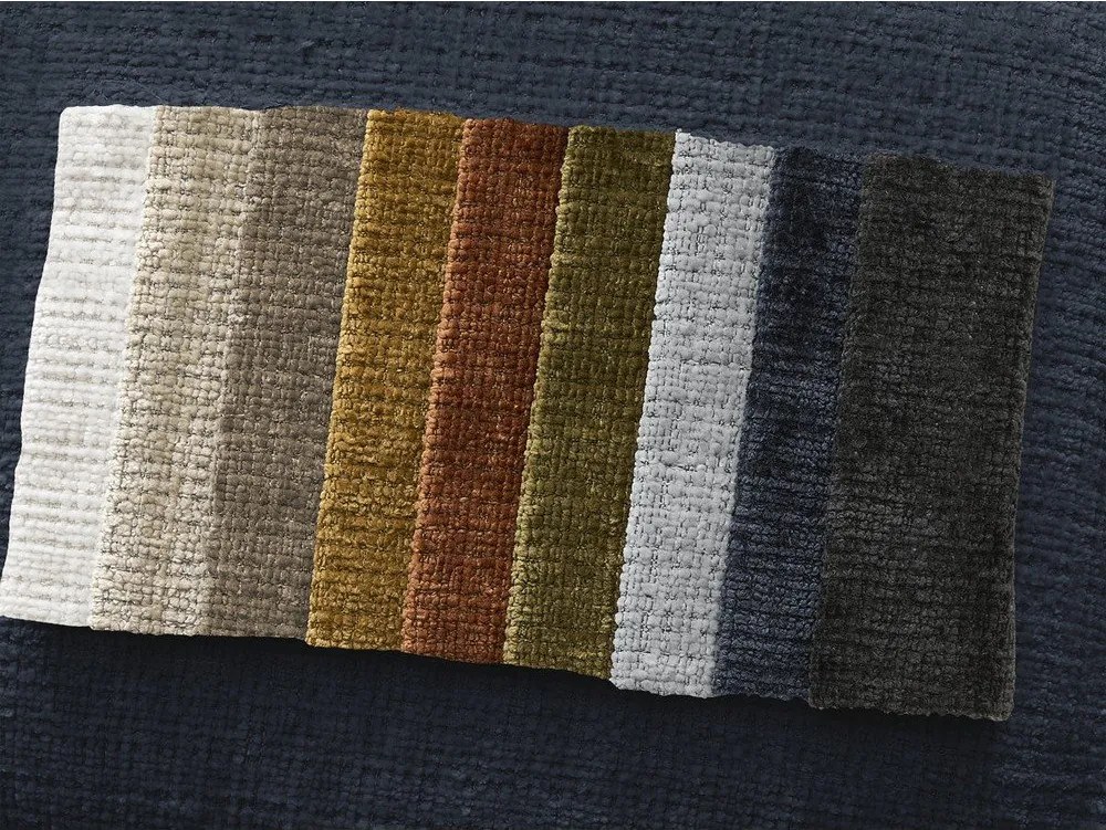 Taburet albastru închis cu tapițerie din chenille Neil – Bobochic Paris