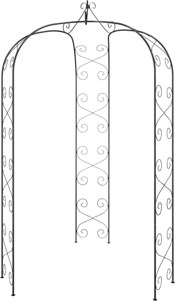 vidaXL Arcadă de grădină, negru, Ø180x255 cm, oțel