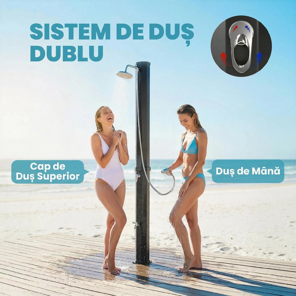 Outsunny Duș Exterior Ecologic cu Duș Portabil | Aosom Romania