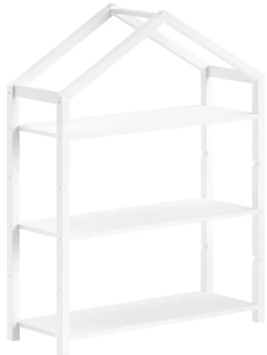 Bibliotecă în formă de Căsuță, Alb, MDF – Dallas – Vipack