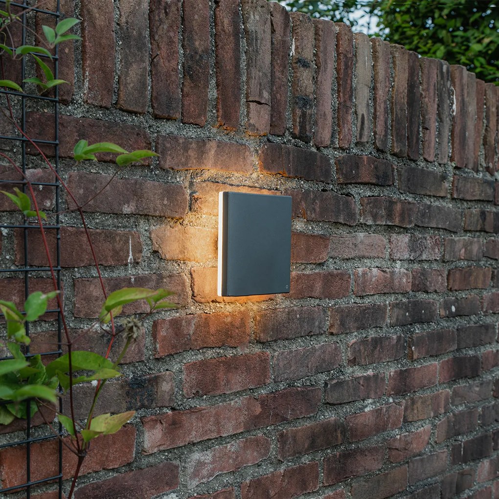 Aplică de perete de design din aluminiu gri 15 cm cu LED integrat 9W - Skyf