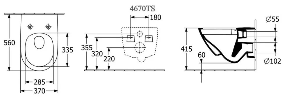 Vas Wc suspendat rimless, Subway 3.0, cu Twist Flush, alb, cu capac soft close si quick release, Villeroy  Boch