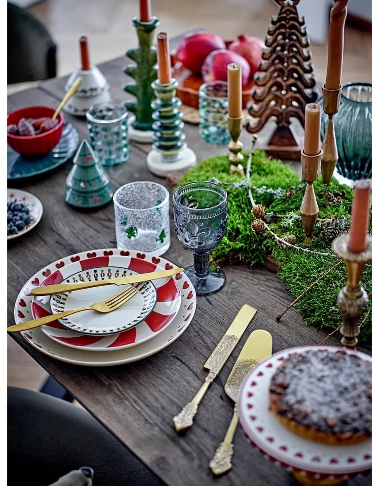 Platou etajat din gresie cu model de Crăciun Jolly – Bloomingville