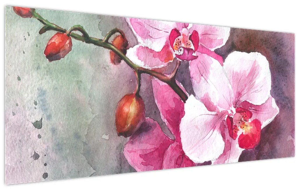 Tablou - Orhidee, acvariu (120x50 cm)