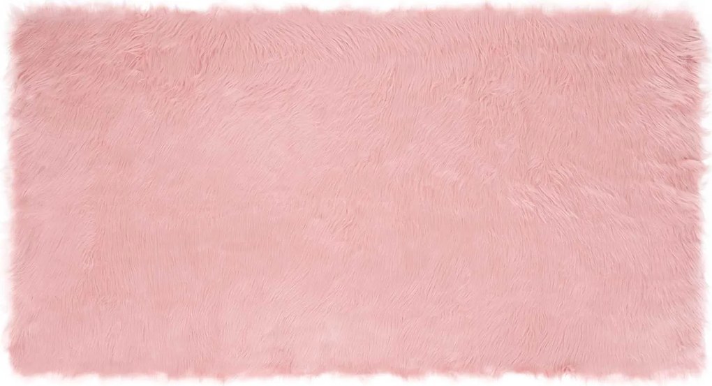 vidaXL Covor din Lână Faux Tafalla Roz 80 x 150 cm Poliester