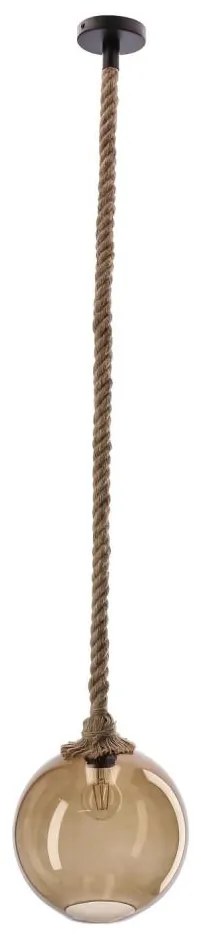 Lampă suspendată pe cablu SHEDON 1xE27/40W/230V bej fumuriu