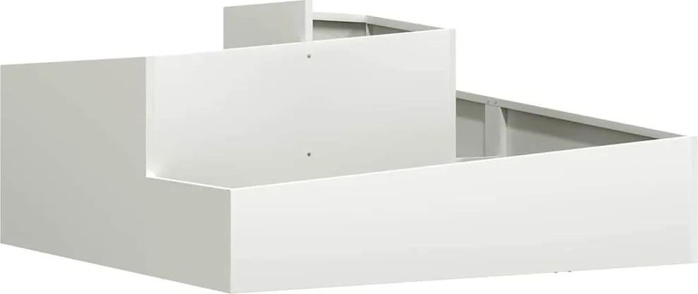 vidaXL Vază pentru Grădină Alb 100 x 100 x 50 cm Oțel laminat la rece