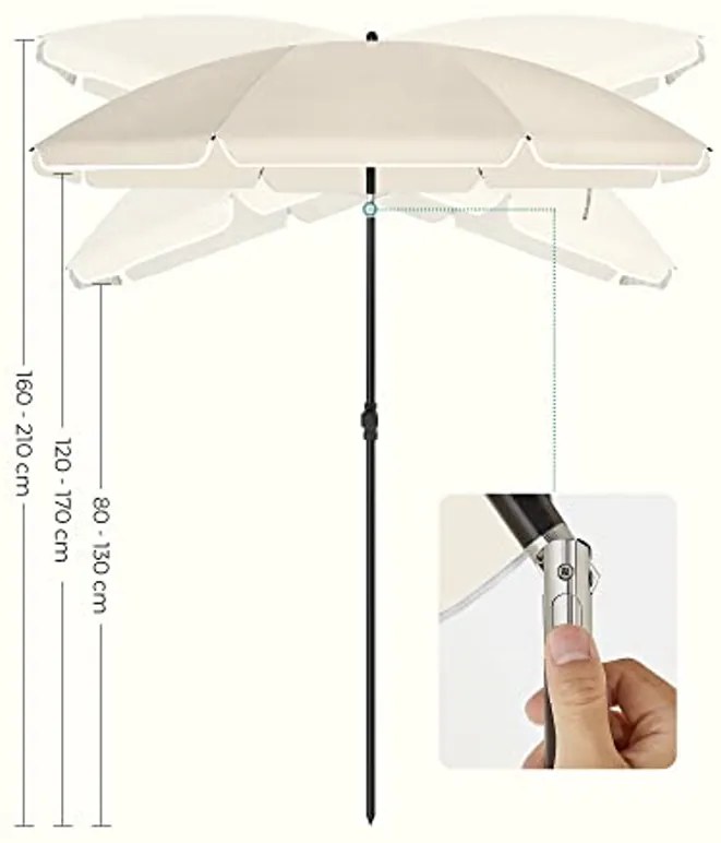 Umbrela de gradina pliabila SOMBRILLA 160 cm, bej