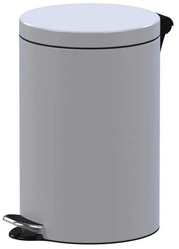 Coș de gunoi cu călcare, 12 l, alb