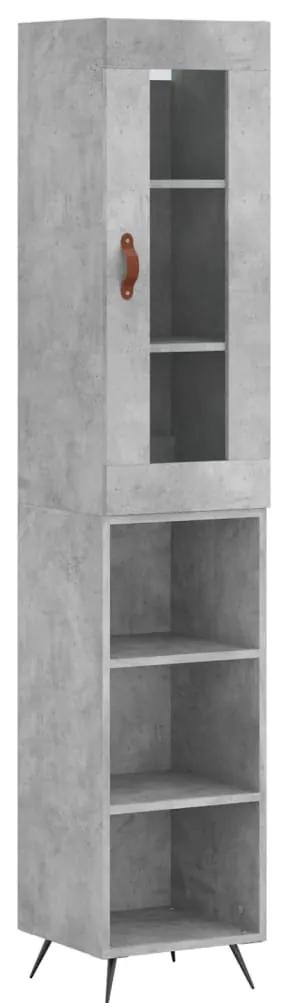 3199341 vidaXL Dulap înalt, gri beton, 34,5x34x180 cm, lemn prelucrat