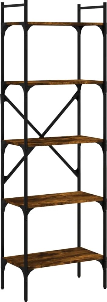 vidaXL Bibliotecă cu 5 niveluri, stejar fumuriu, 56x31,5x174 cm, lemn
