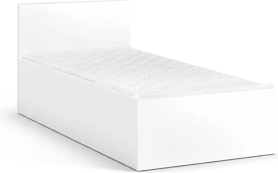Pat SOFIA 80 x 200 cm, alba Saltele: Cu saltele Deluxe 10 cm, Somiera pat: Cu lamele drepte