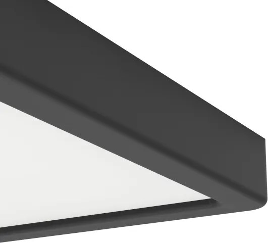 Eglo 901329 - Plafonieră LED FUEVA pentru baie, 10,5 W, 230 V, 22 x 22 cm, IP44, neagră