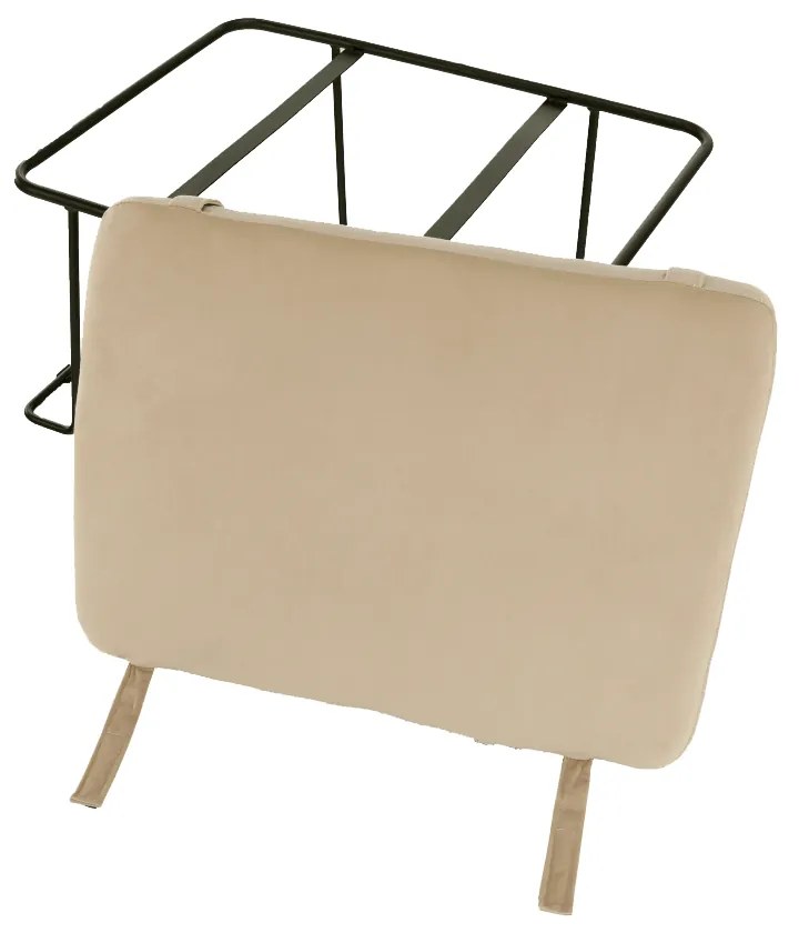 Taburet , material bej/ramă neagră, MERANO YF-S02