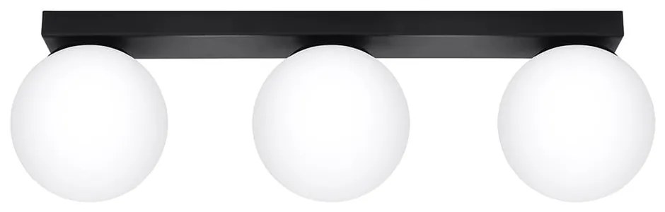 Plafonieră neagră cu abajur din sticlă ø 12 cm Umerta – Nice Lamps