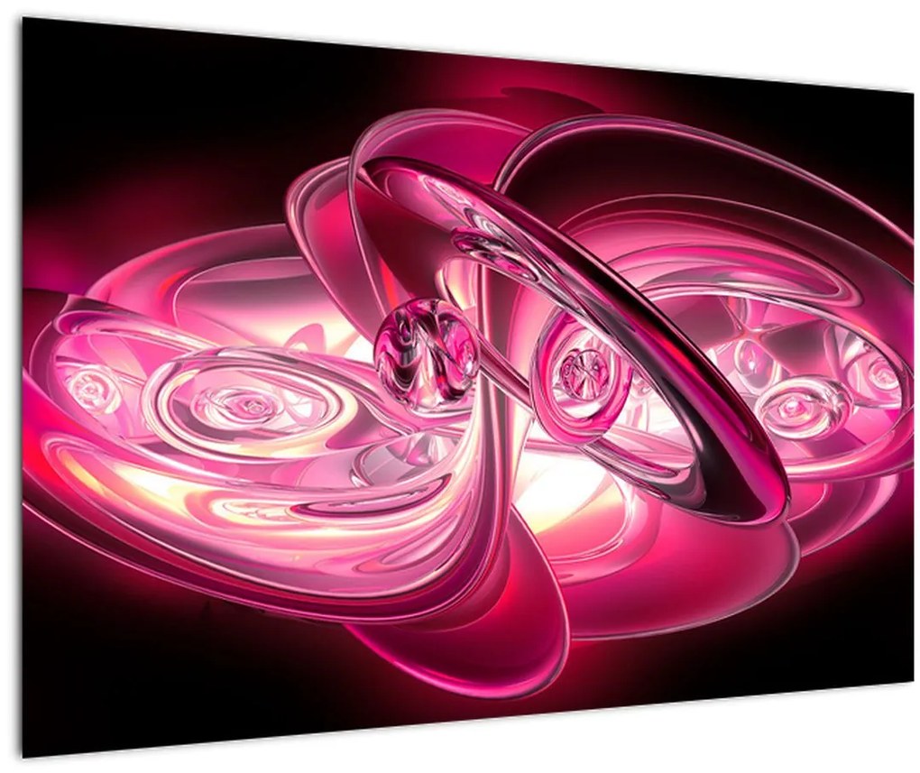Tabloul cu fractali roz (90x60 cm)