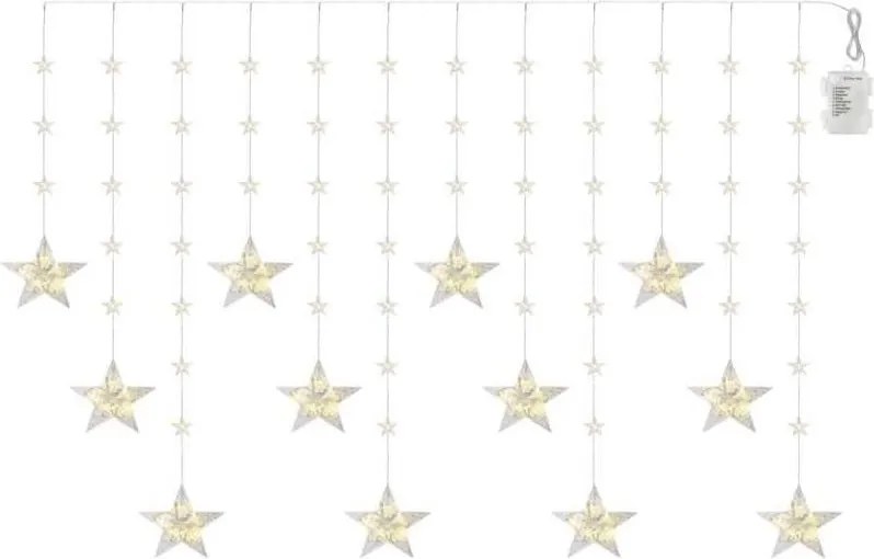 Șir LED pentru exterior 120xLED 3xAA 1,7 m IP44 alb cald