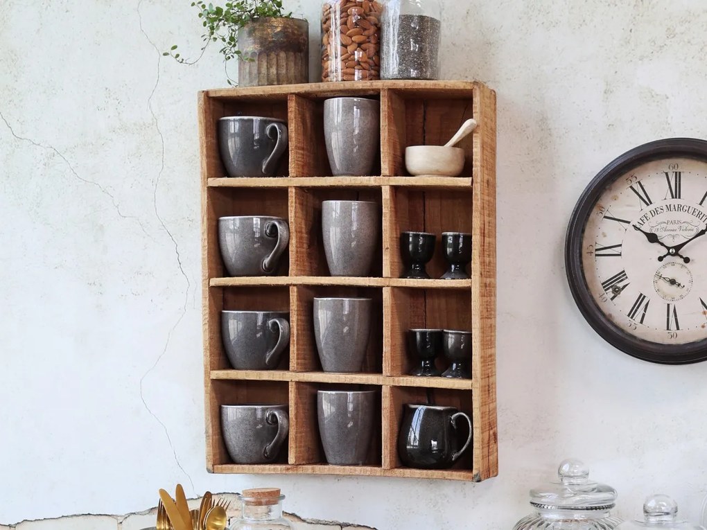 Cutie din lemn reciclat cu 12 compartimente – Grimaud