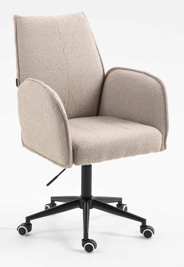 HR280K Scaun Latte Boucle cu Bază Neagră