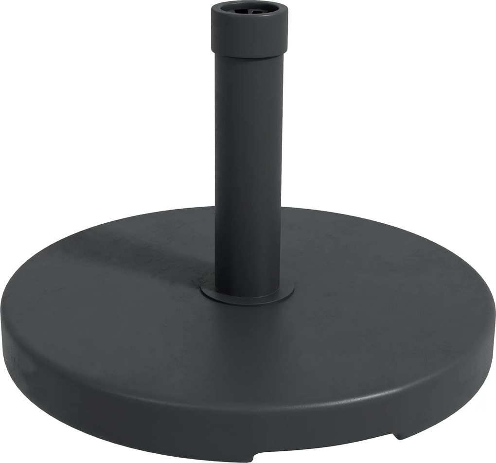 Outsunny Bază pentru Umbrelă de Grădină din HDPE și Ciment cu Manivelă Integrată, Ø46,5x31 cm, Negru | Aosom Romania
