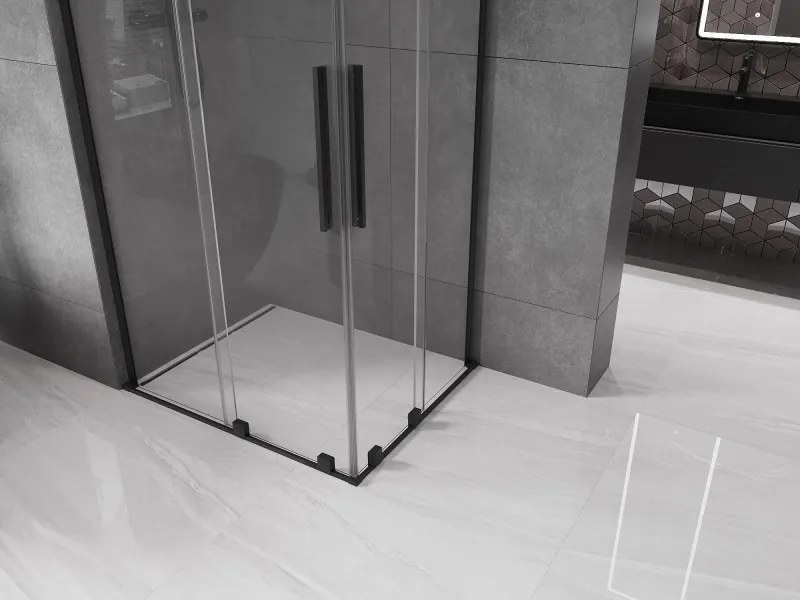 Mexen Velar L Duo cabină de duș glisantă 100 x 90 cm, transparent, neagră - 871-100-090-02-03-70