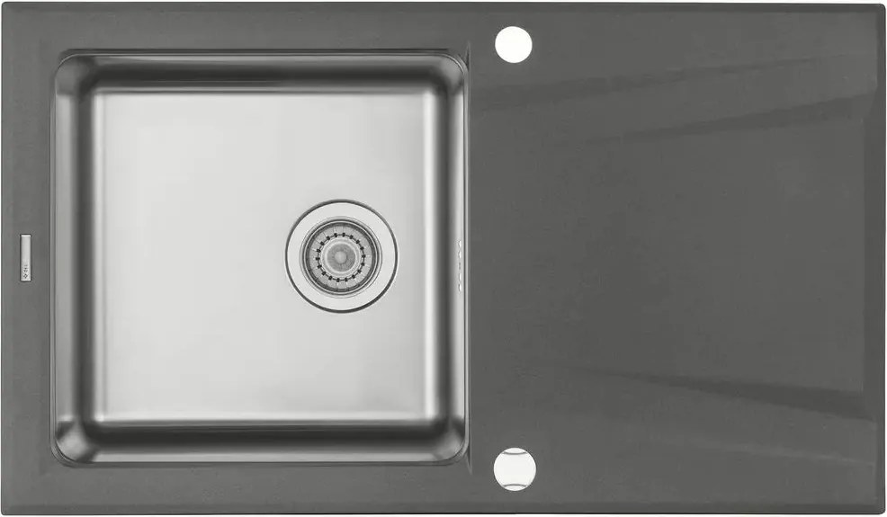 Chiuveta Deante Prime din granit antracit, cu cuva din inox 86x50 cm