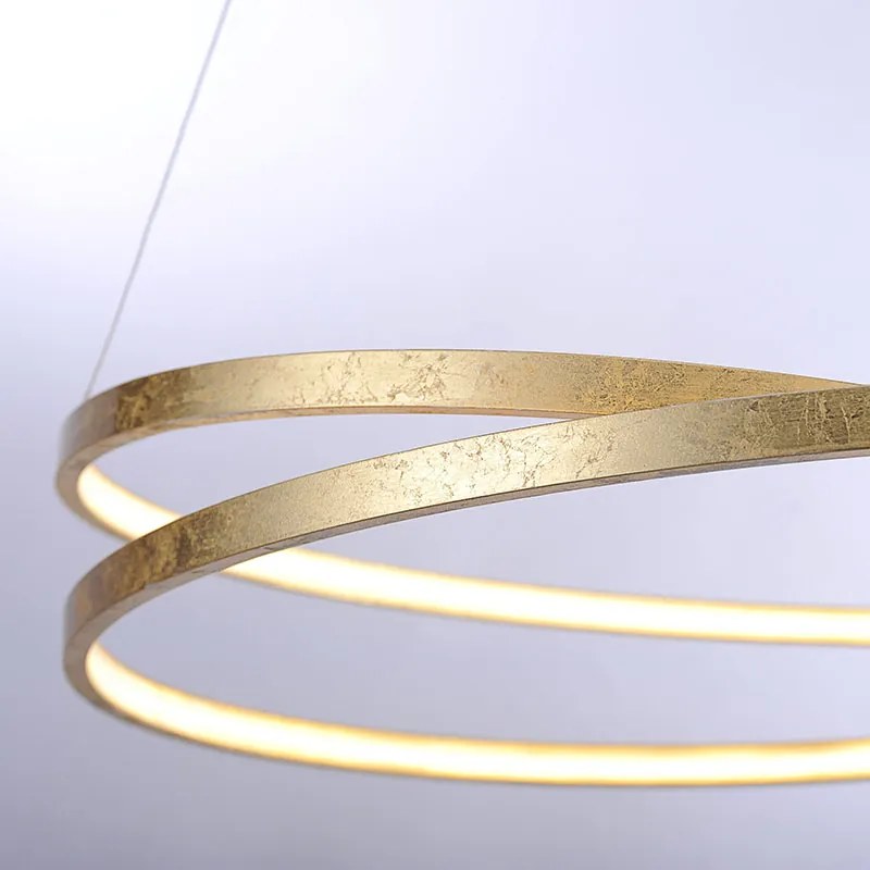 Lampă pendant de design aurie 72 cm cu LED reglabil - Rowan