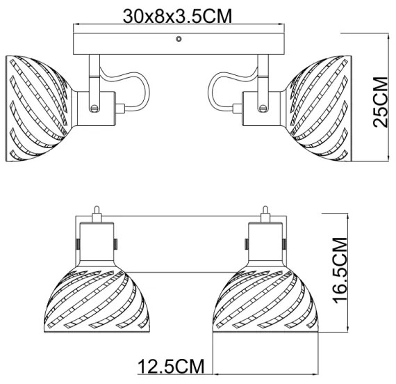Spot MORI 2xE27/40W/230V Globo 54661-2