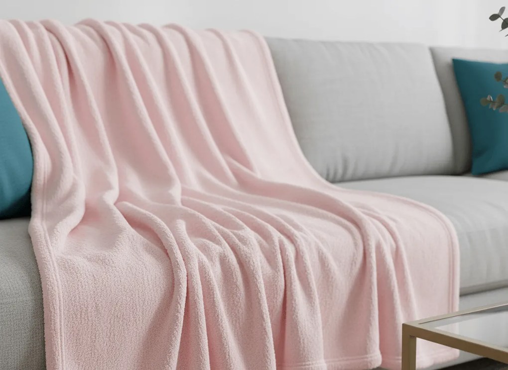 Patura din microplus SOFT, roz deschisă Dimensiune: 160 x 200 cm