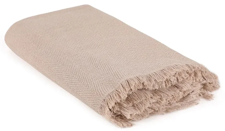 Cuvertură maro din bumbac reciclat 170x205 cm Merlin – Mijolnir