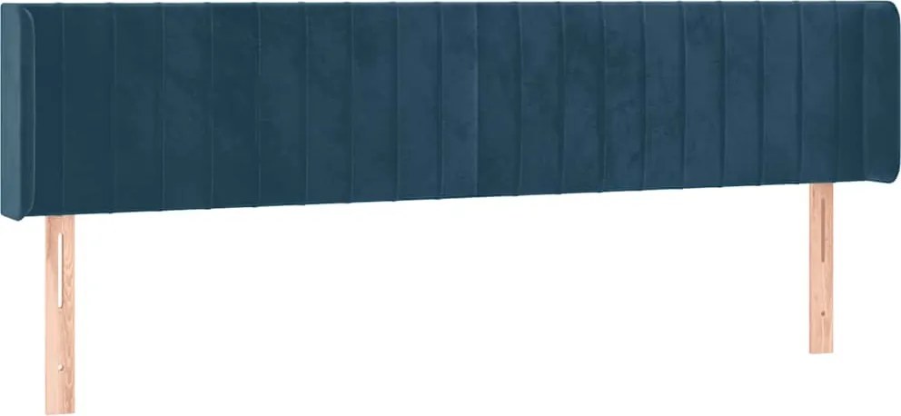 vidaXL Tăblie pat cu aripioare albastru închis 183x16x78/88 cm catifea