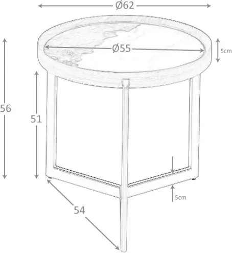 Masuta laterala deosebita design LUX Walnut-Marble
