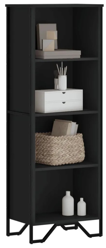 848609 vidaXL Bibliotecă, negru, 50x31x137,5 cm, lemn prelucrat