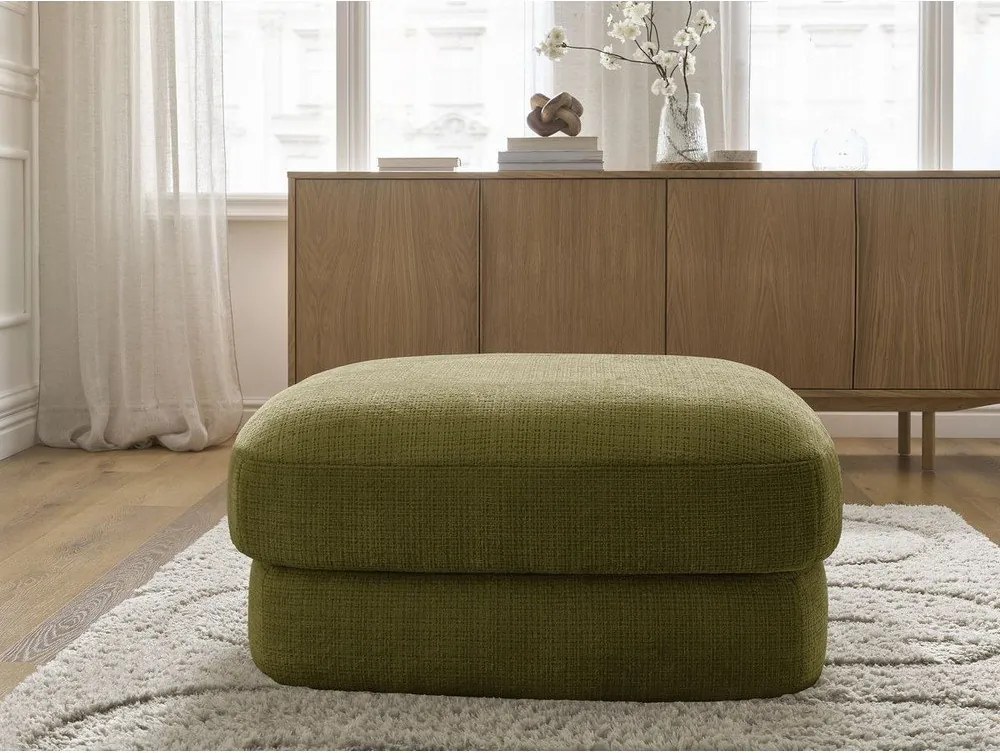 Taburet kaki cu tapițerie din chenille Leonore – Bobochic Paris