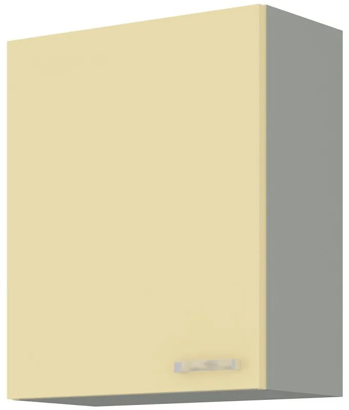 Dulap superior de bucătărie Kelyn 60 G 72 1F (crem lucios + gri). 1032752