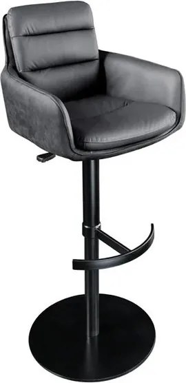 Scaun de bar pivotant Big George, microfibra/ piele antracit