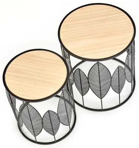 SET 2x măsuță de cafea FOLLA d. 33/40 cm negru