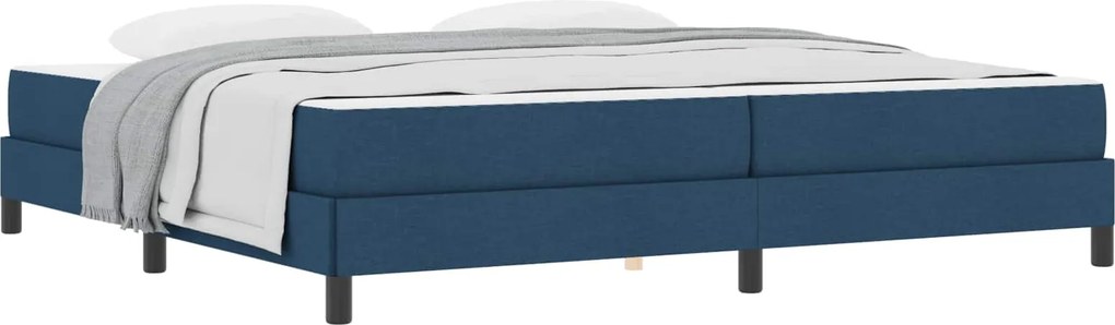 vidaXL Pat cu arcuri cu saltea albastru 200 x 200 cm țesătură