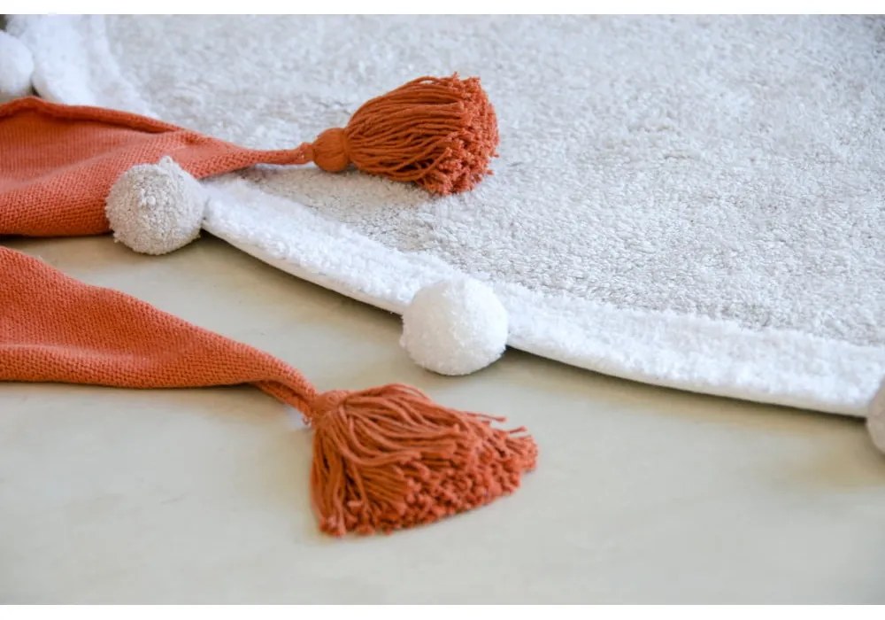 Covor pentru copii gri deschis lavabil/țesut manual din bumbac ø120 cm Bubbly – Lorena Canals