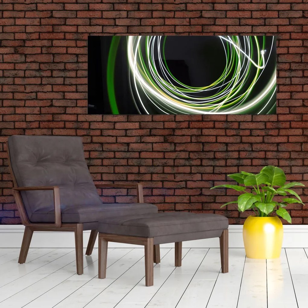 Obraz cu linii verzi (120x50 cm)