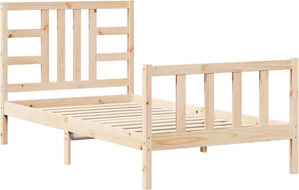 vidaXL Cadru pat fără saltea, 100x200 cm, lemn masiv pin