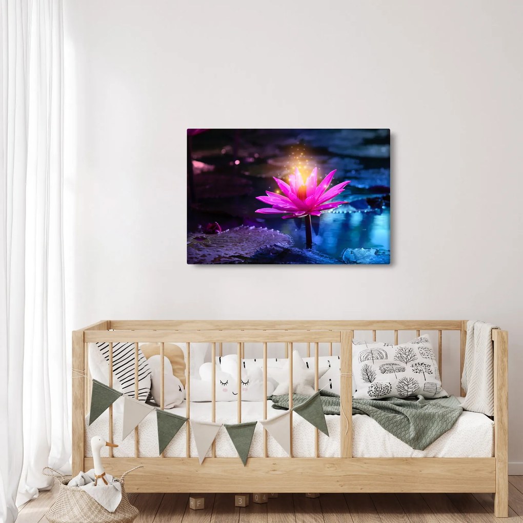 Tablou cu lotus pe apă (90x60 cm)