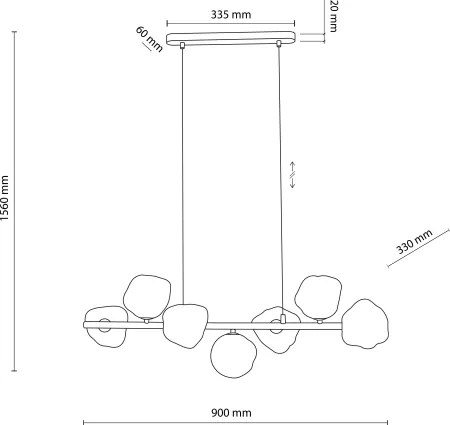 Brilagi - Lustră suspendată pe cablu VULCANO 7xG9/8W/230V bronz/bej fumuriu