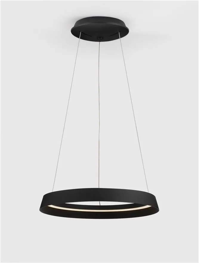 Lustra LED suspendata design modern circular ORMI negru D-45cm