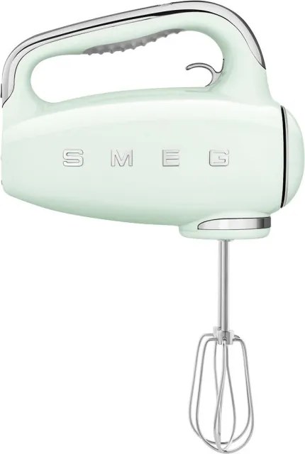 Mixer manual SMEG 50's Style HMF01PGEU, 250 W, 9 viteze, Functie Turbo, Afisaj LED, Timer, Accesorii, Verde