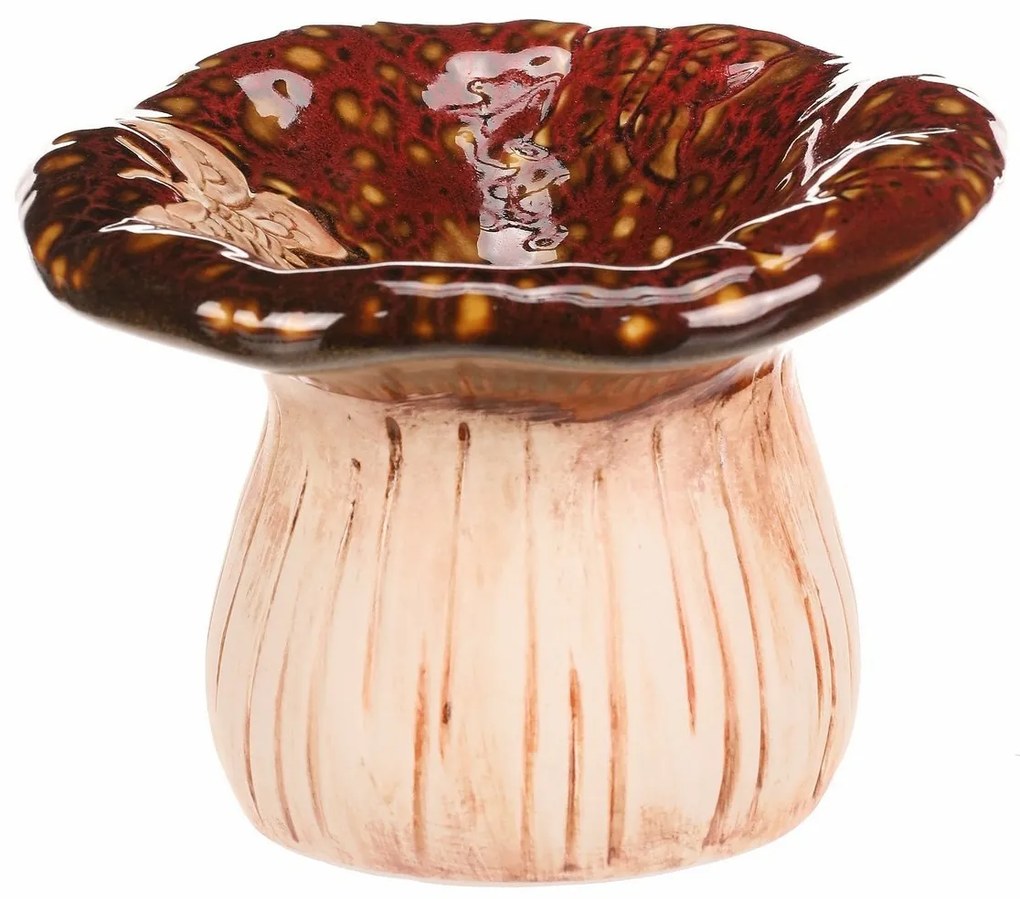 Fântână ceramică Ciupercă tigru, 17 x 12 x 17 cm,ceramică