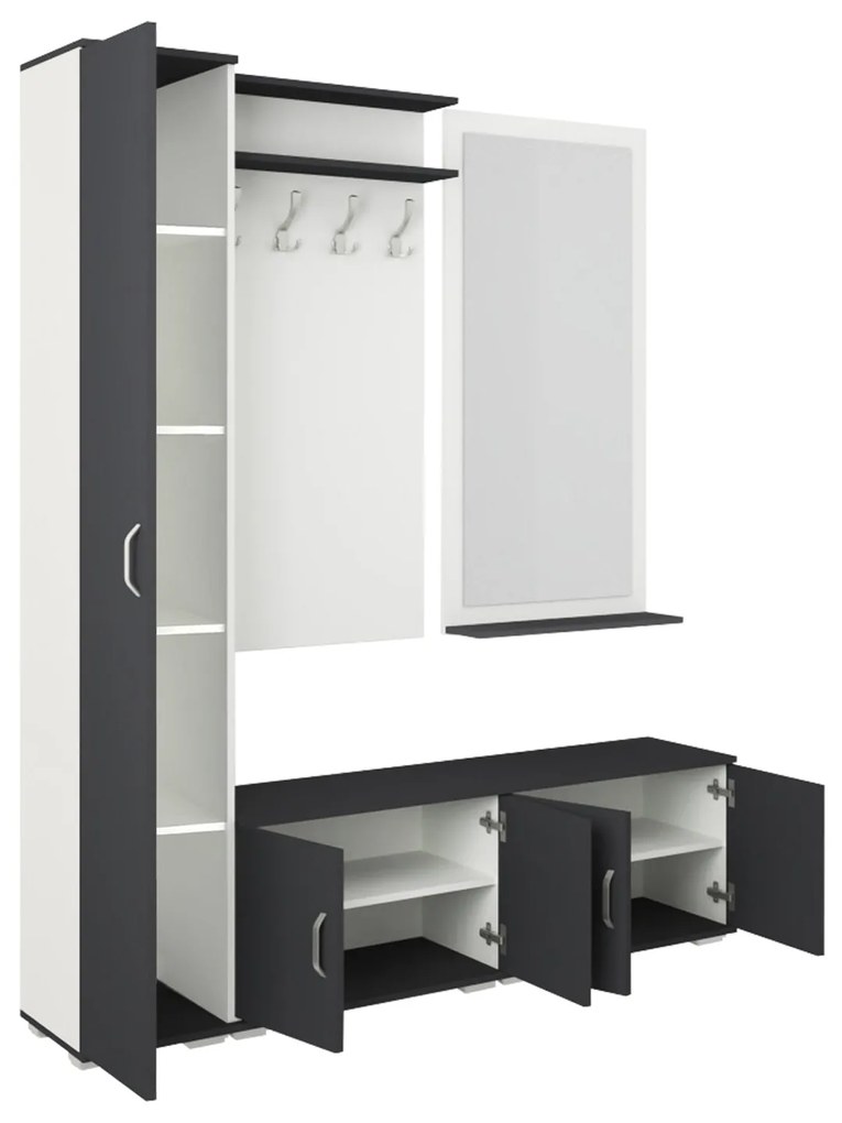 Set Hol Como V7, Antracit/Alb, L 165 cm