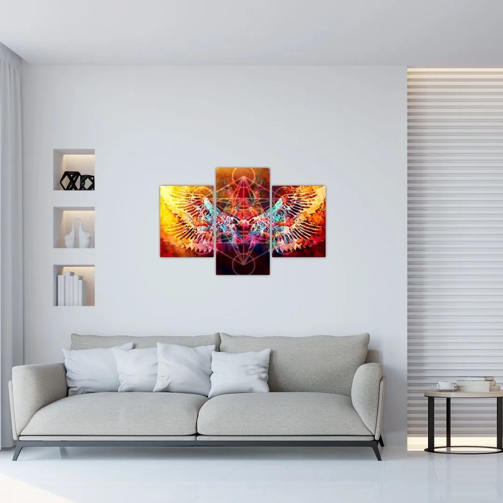 Tablou - Merkaba cu aripi, abstracție (90x60 cm)