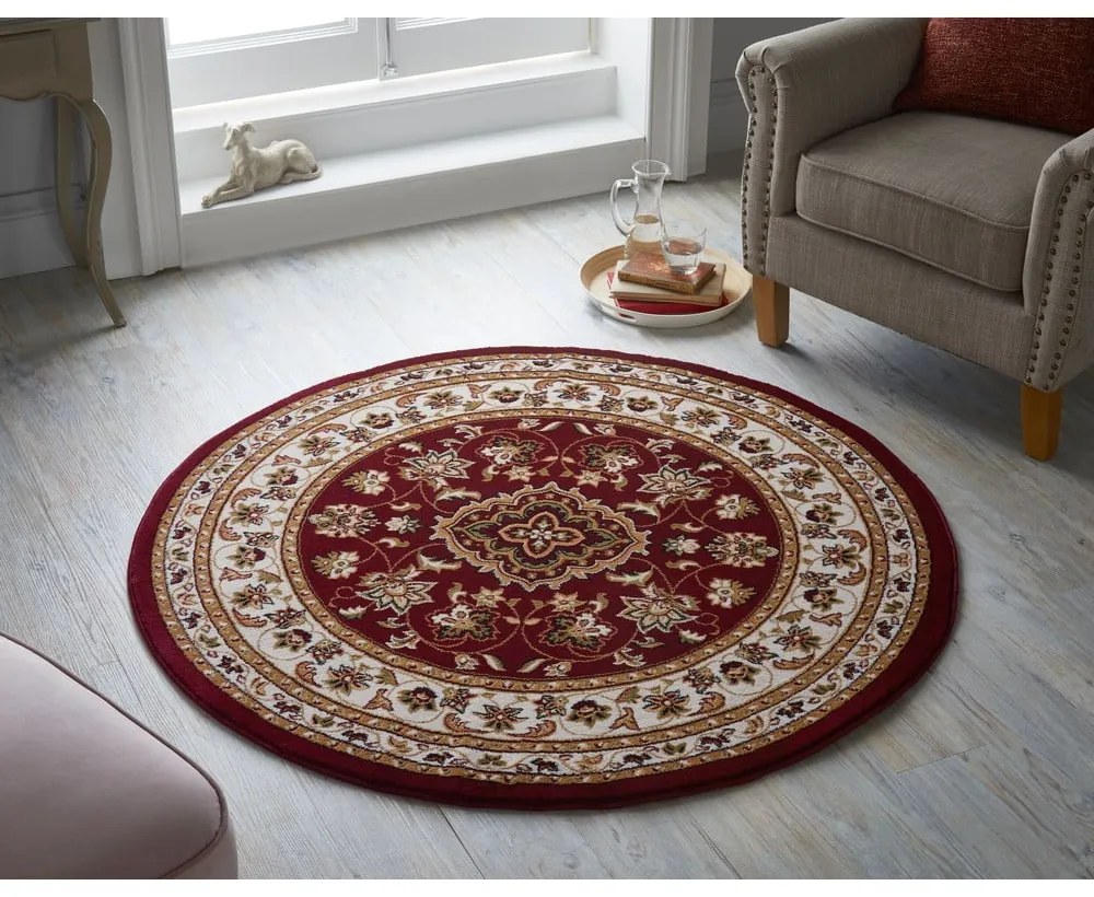 Covor roșu rotund 133x133 cm Sherbone – Flair Rugs